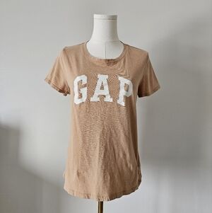 GAP M Orange Women's Tan T-Shirt